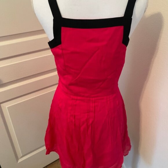Pink & Black Sleeveless Mini Dress By Greylin With Square Neckline & Back Zipper - Picture 4 of 6